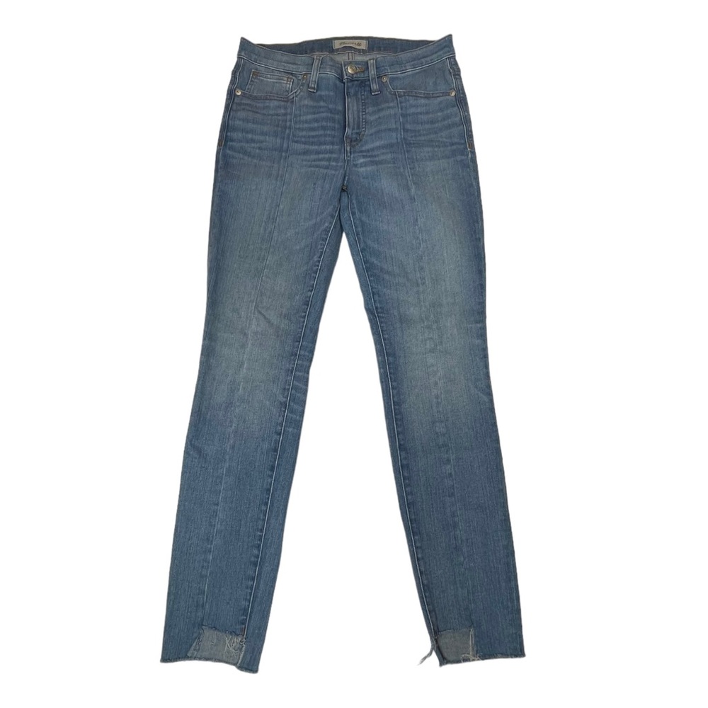 Madewell 9" High Rise Skinny Jeans Womens 27 30x27 Shark Bite Raw Hem Denim Blue